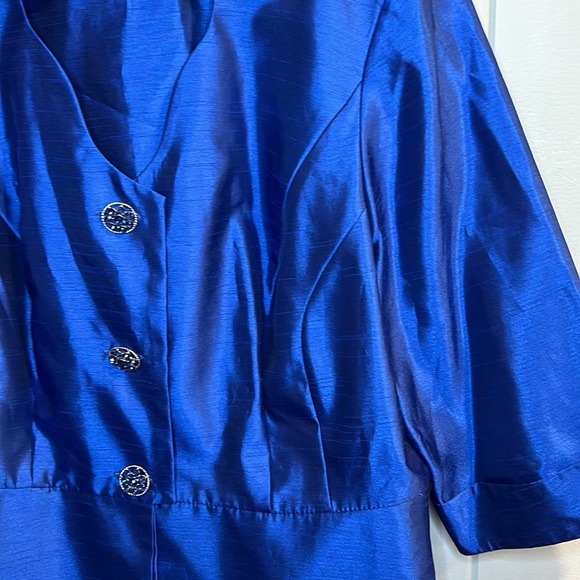 Dana Kay Vivid Blue Jacket with Jeweled Buttons - Picture 4 of 12